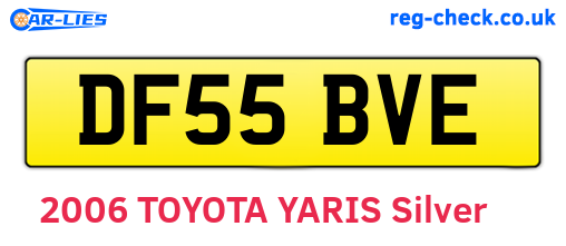 DF55BVE are the vehicle registration plates.