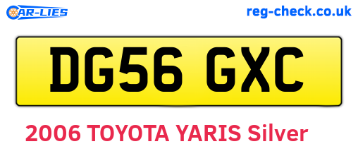 DG56GXC are the vehicle registration plates.