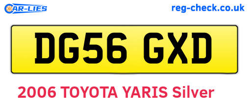 DG56GXD are the vehicle registration plates.