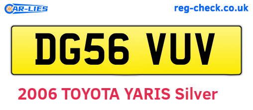 DG56VUV are the vehicle registration plates.