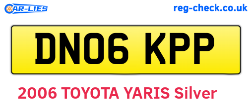 DN06KPP are the vehicle registration plates.