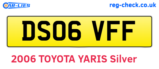 DS06VFF are the vehicle registration plates.