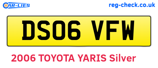 DS06VFW are the vehicle registration plates.