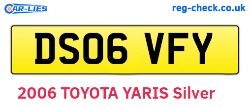 DS06VFY are the vehicle registration plates.
