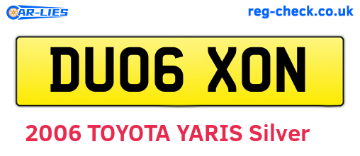 DU06XON are the vehicle registration plates.
