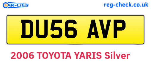 DU56AVP are the vehicle registration plates.