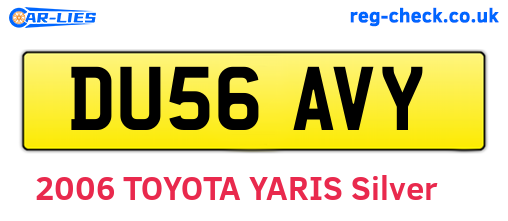 DU56AVY are the vehicle registration plates.