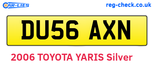 DU56AXN are the vehicle registration plates.