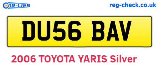 DU56BAV are the vehicle registration plates.
