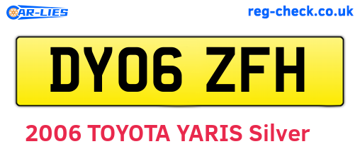 DY06ZFH are the vehicle registration plates.