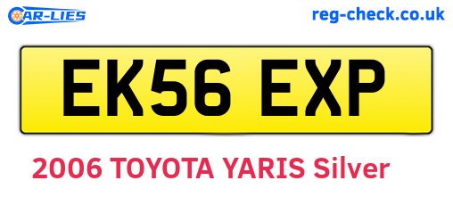 EK56EXP are the vehicle registration plates.