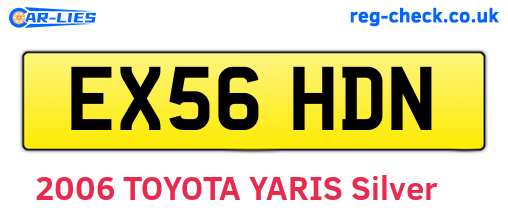 EX56HDN are the vehicle registration plates.