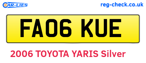 FA06KUE are the vehicle registration plates.