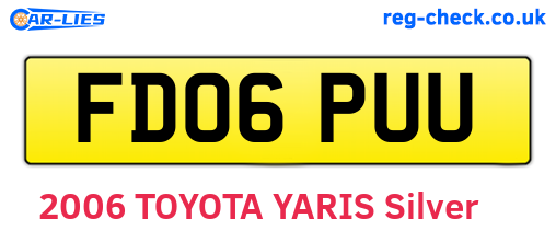 FD06PUU are the vehicle registration plates.