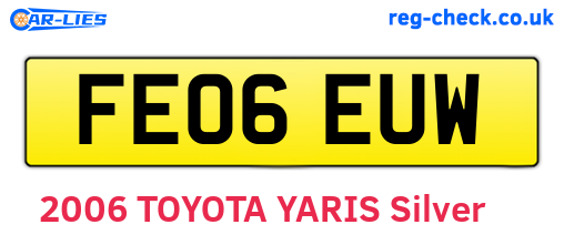 FE06EUW are the vehicle registration plates.