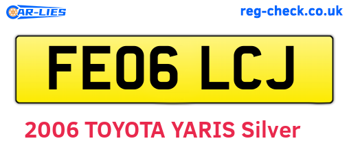 FE06LCJ are the vehicle registration plates.