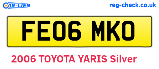 FE06MKO are the vehicle registration plates.
