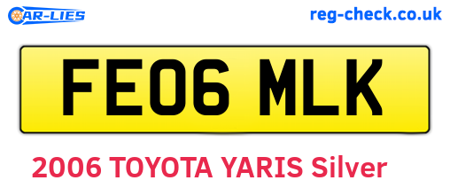 FE06MLK are the vehicle registration plates.