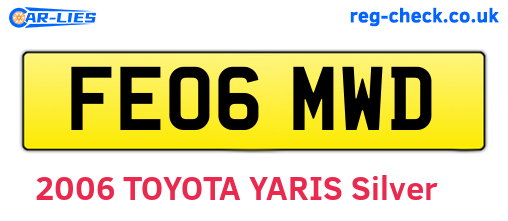 FE06MWD are the vehicle registration plates.