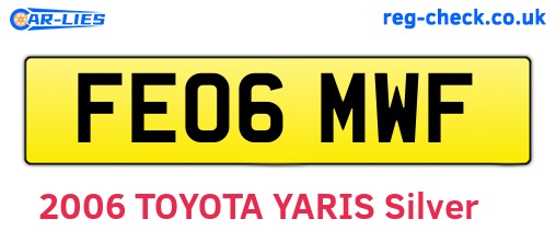 FE06MWF are the vehicle registration plates.