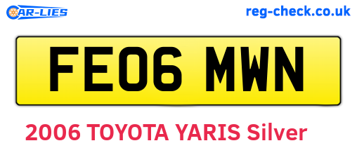 FE06MWN are the vehicle registration plates.