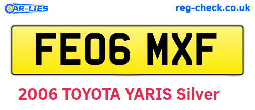 FE06MXF are the vehicle registration plates.