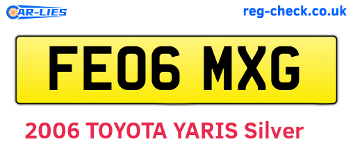 FE06MXG are the vehicle registration plates.