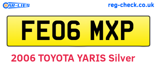 FE06MXP are the vehicle registration plates.