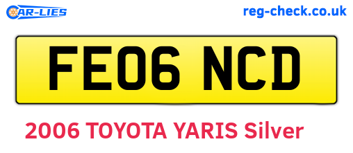 FE06NCD are the vehicle registration plates.