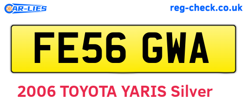 FE56GWA are the vehicle registration plates.