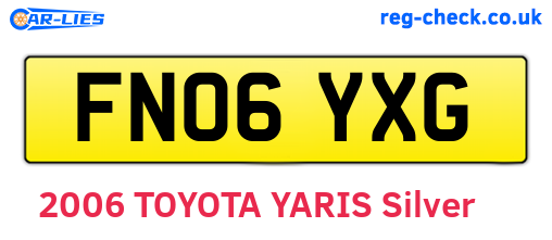 FN06YXG are the vehicle registration plates.