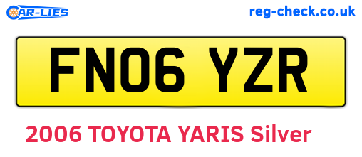 FN06YZR are the vehicle registration plates.