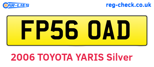 FP56OAD are the vehicle registration plates.