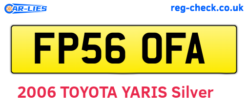 FP56OFA are the vehicle registration plates.