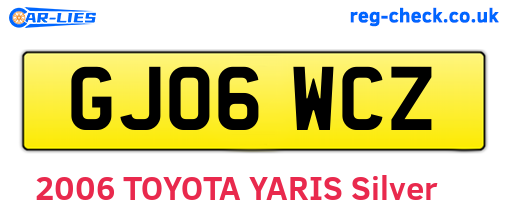 GJ06WCZ are the vehicle registration plates.