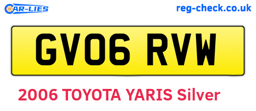 GV06RVW are the vehicle registration plates.