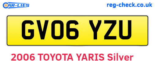 GV06YZU are the vehicle registration plates.