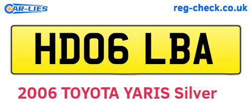 HD06LBA are the vehicle registration plates.