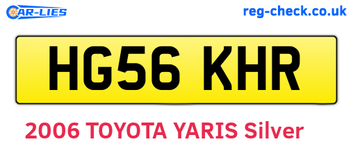 HG56KHR are the vehicle registration plates.