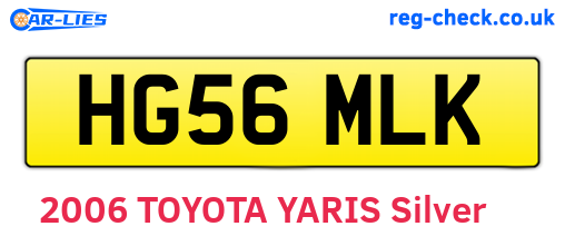 HG56MLK are the vehicle registration plates.