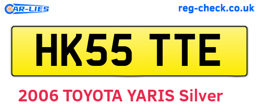 HK55TTE are the vehicle registration plates.