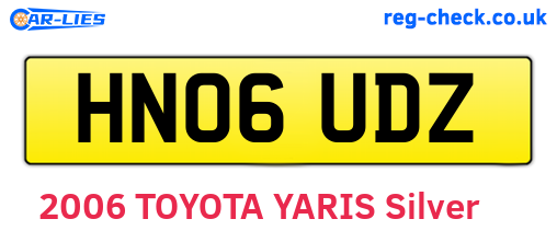 HN06UDZ are the vehicle registration plates.
