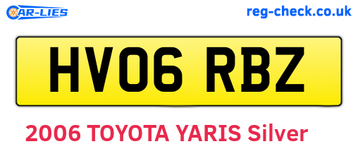 HV06RBZ are the vehicle registration plates.