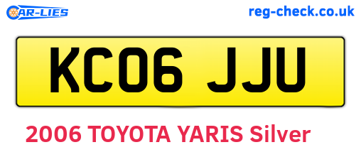 KC06JJU are the vehicle registration plates.