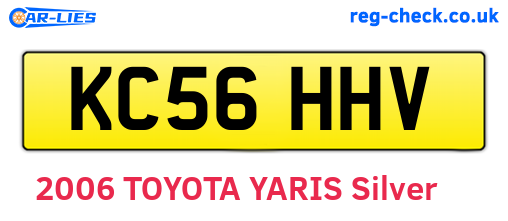 KC56HHV are the vehicle registration plates.