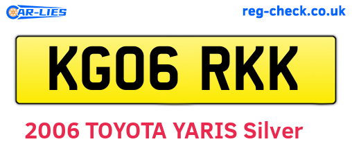 KG06RKK are the vehicle registration plates.