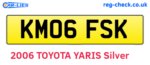 KM06FSK are the vehicle registration plates.