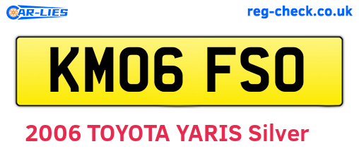 KM06FSO are the vehicle registration plates.