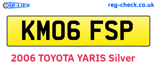 KM06FSP are the vehicle registration plates.