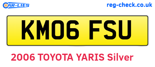 KM06FSU are the vehicle registration plates.
